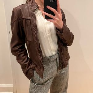 Cole Haan leather jacket in Chocolate Brown, NWOT